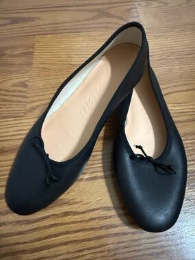 JCREW Kiki Leather Ballet Flats Size 9 / Black Shoes